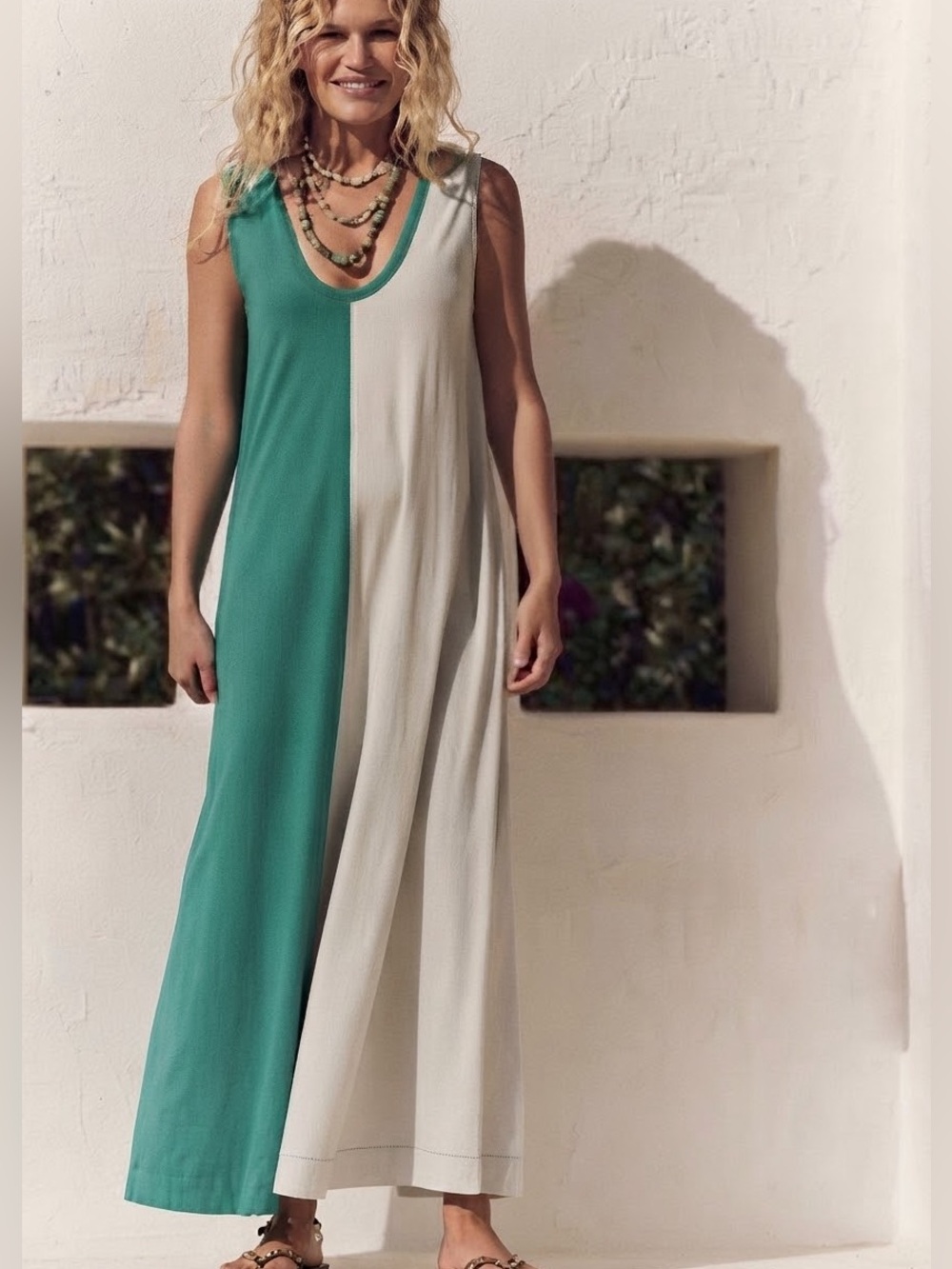 Free People NWT Shea Midi Dress in Vivid Green Combo Size Large